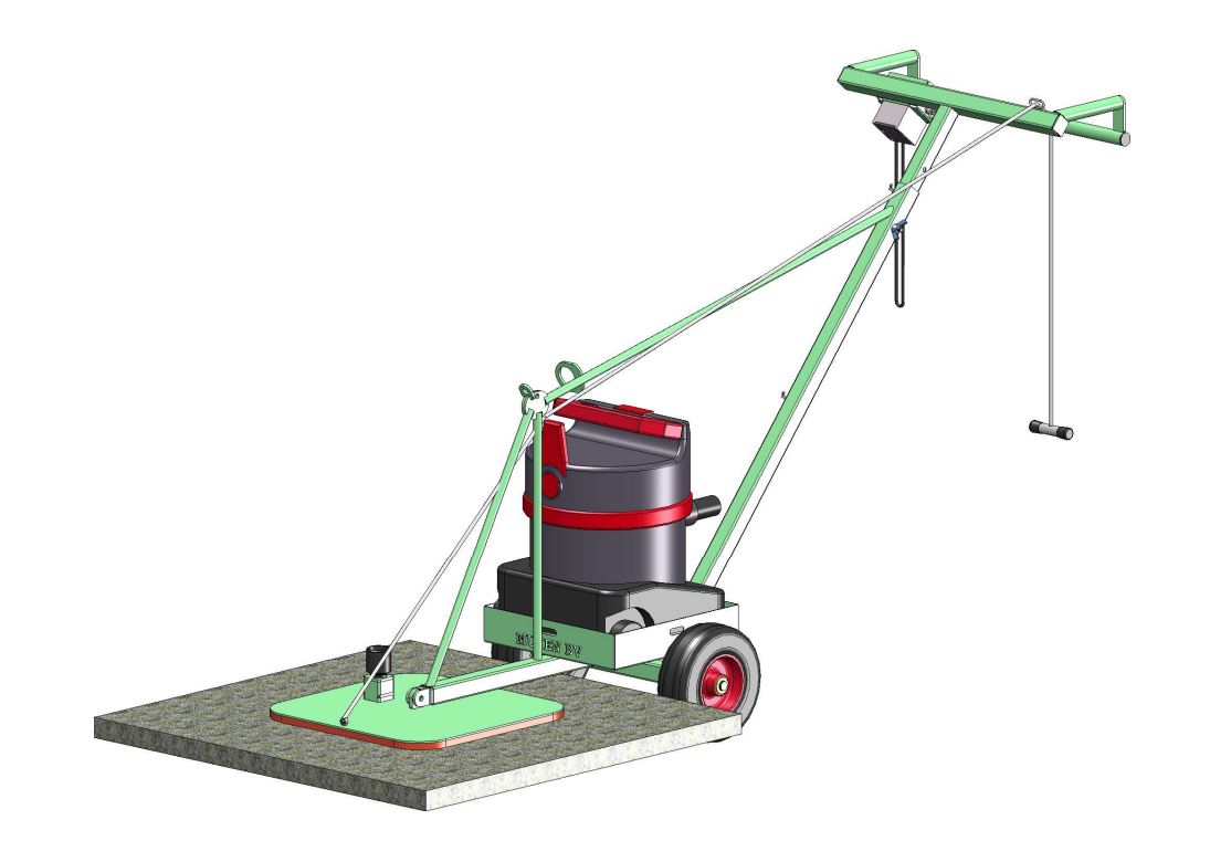 TG0M Tegelhulp, tegeltiller model M met opgebouwde stofzuiger