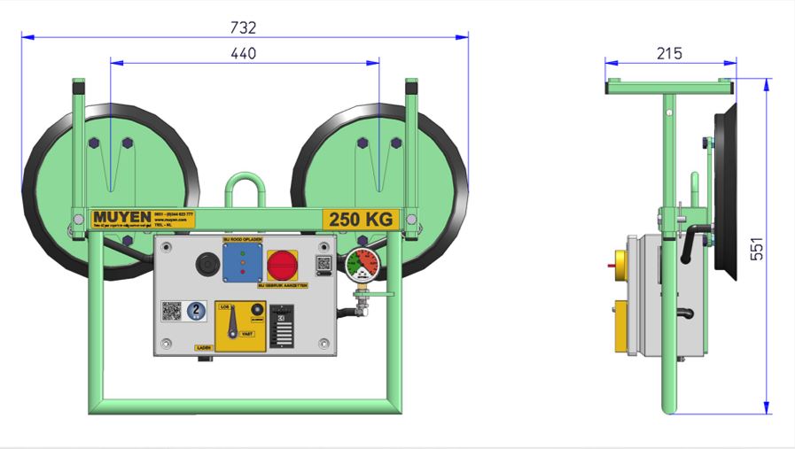 glaszuiger accuzuiger 250 kg