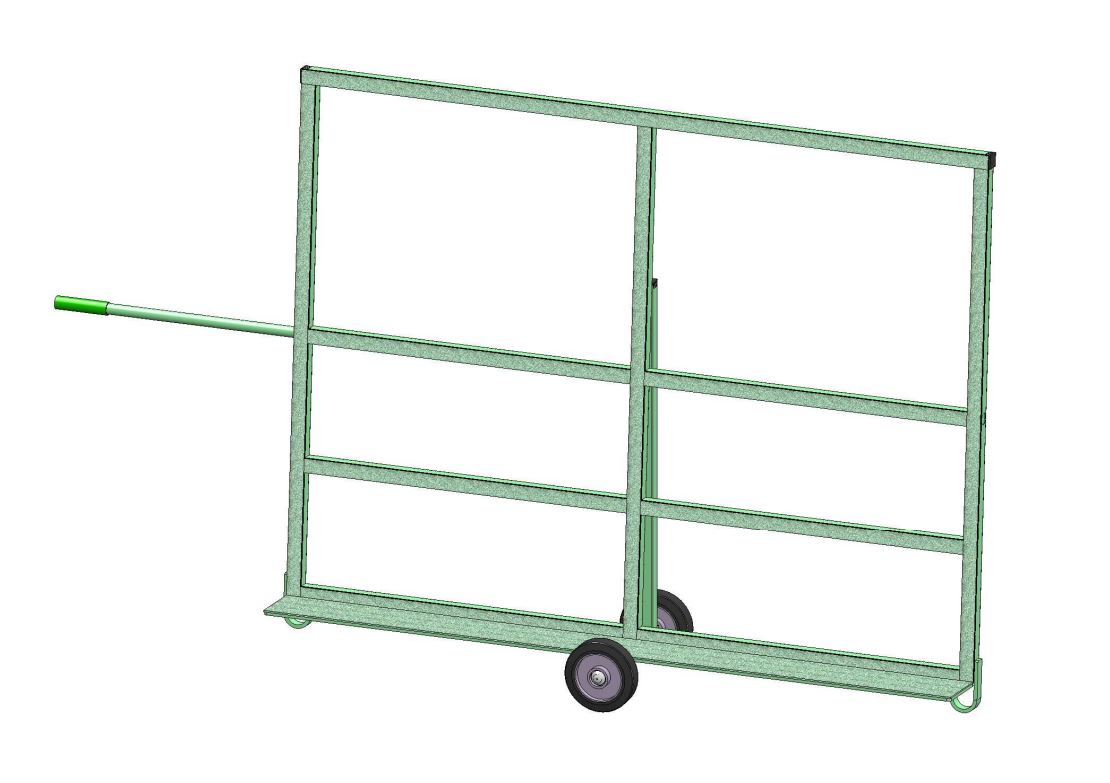 w102 glaskar op harde rubber wielen