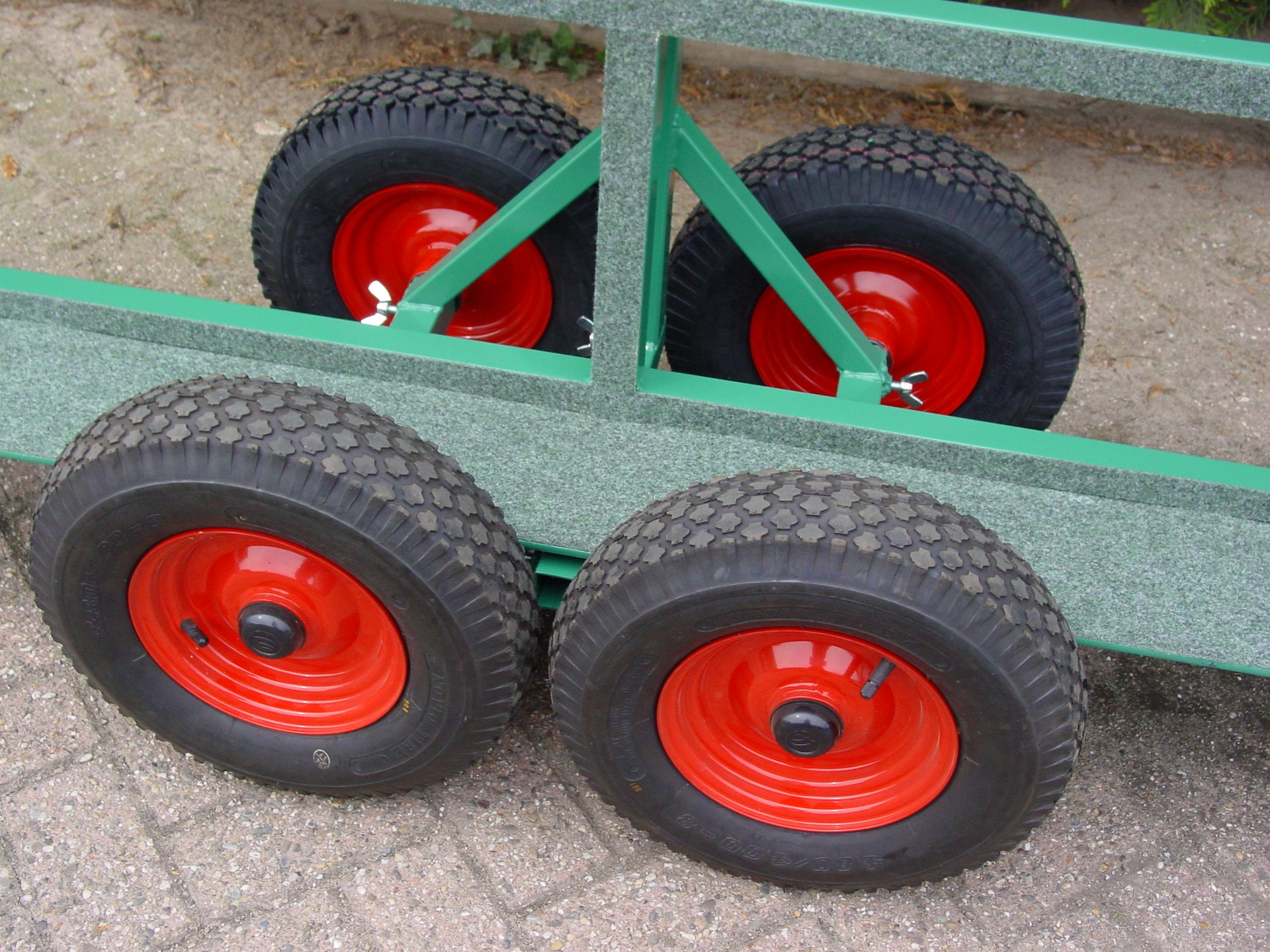W103B eenmanswagen, stalen glaskar met dubbele wielen tot 500 kg